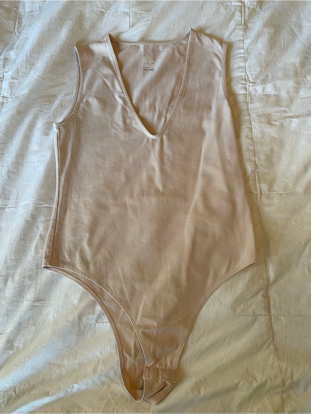 a new day Light Beige V-Neck One-Piece Bodysuit